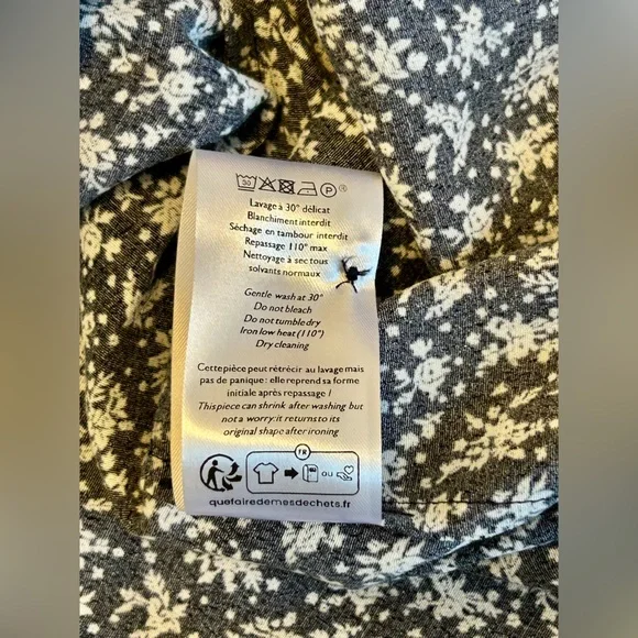 Sezane NWT SZ 6 Vic Dress Navy Floral Iconic French Midi Lanzarote Print - RARE! - Picture 11 of 13